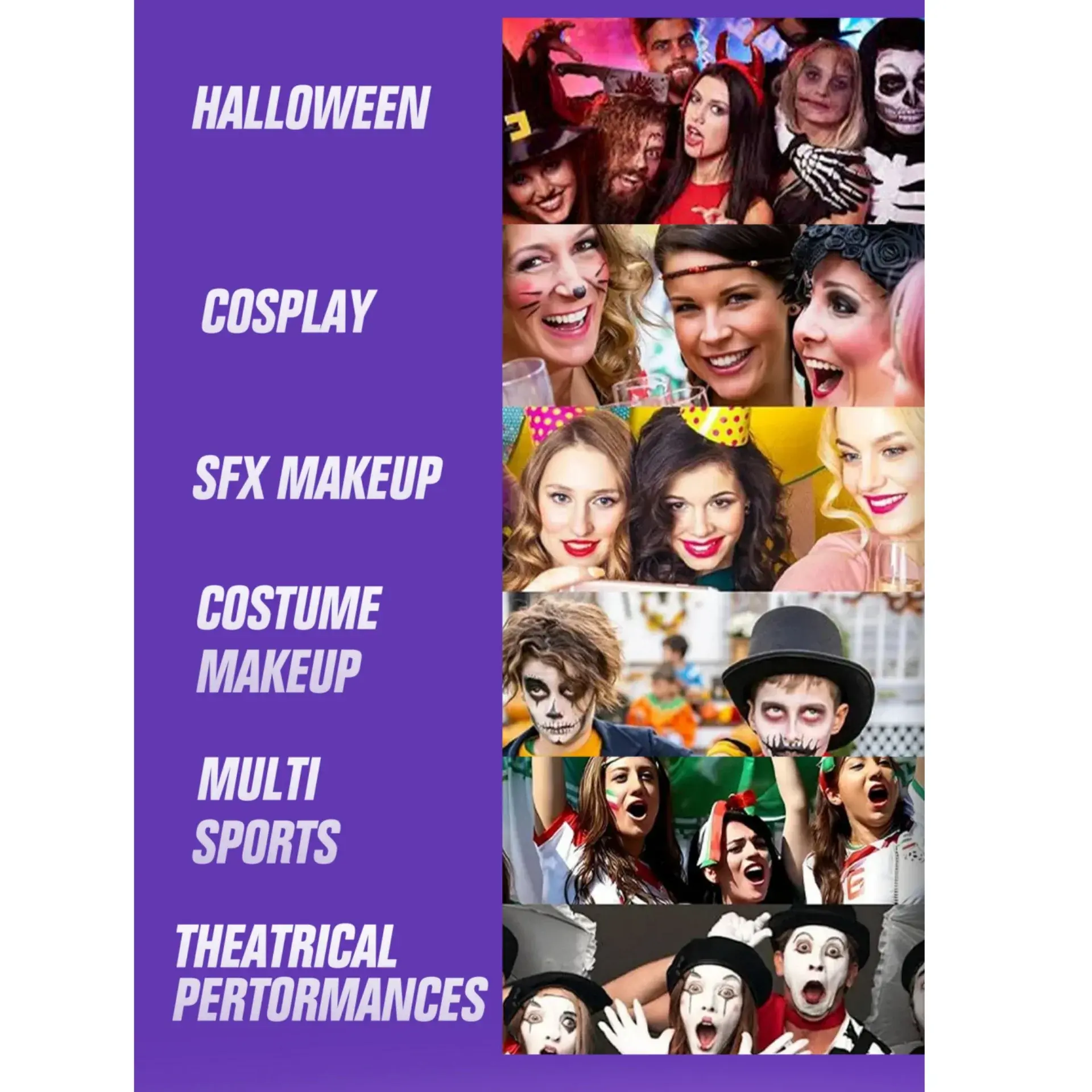 8PCS Halloween Matte Lipstick Set Dark Black Vampire Yellow Velvet Lipsticks for Face Body Painting Creative DIY Makeup Cosmetic