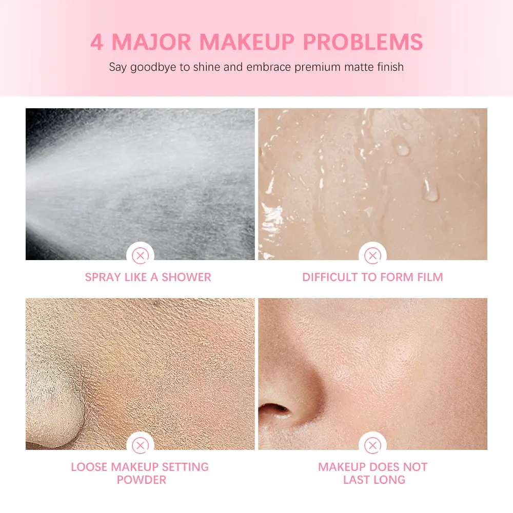 Oil Control Setting Powder Spray Set Matte Base Makeup Control Oil Waterproof Make-up Fixer Spray Hide Pores Setting Powder