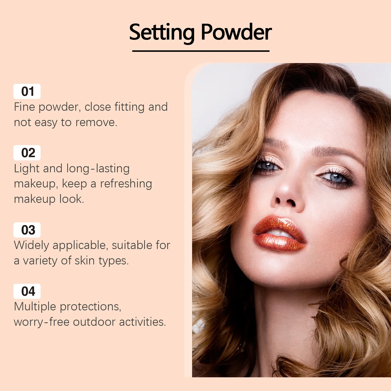 Matte Loose Powder Spf50 Sunblock Skin Oil Control Natural Soft Face Invisible Pores Lasting Waterproof Sunscreen Setting Powder