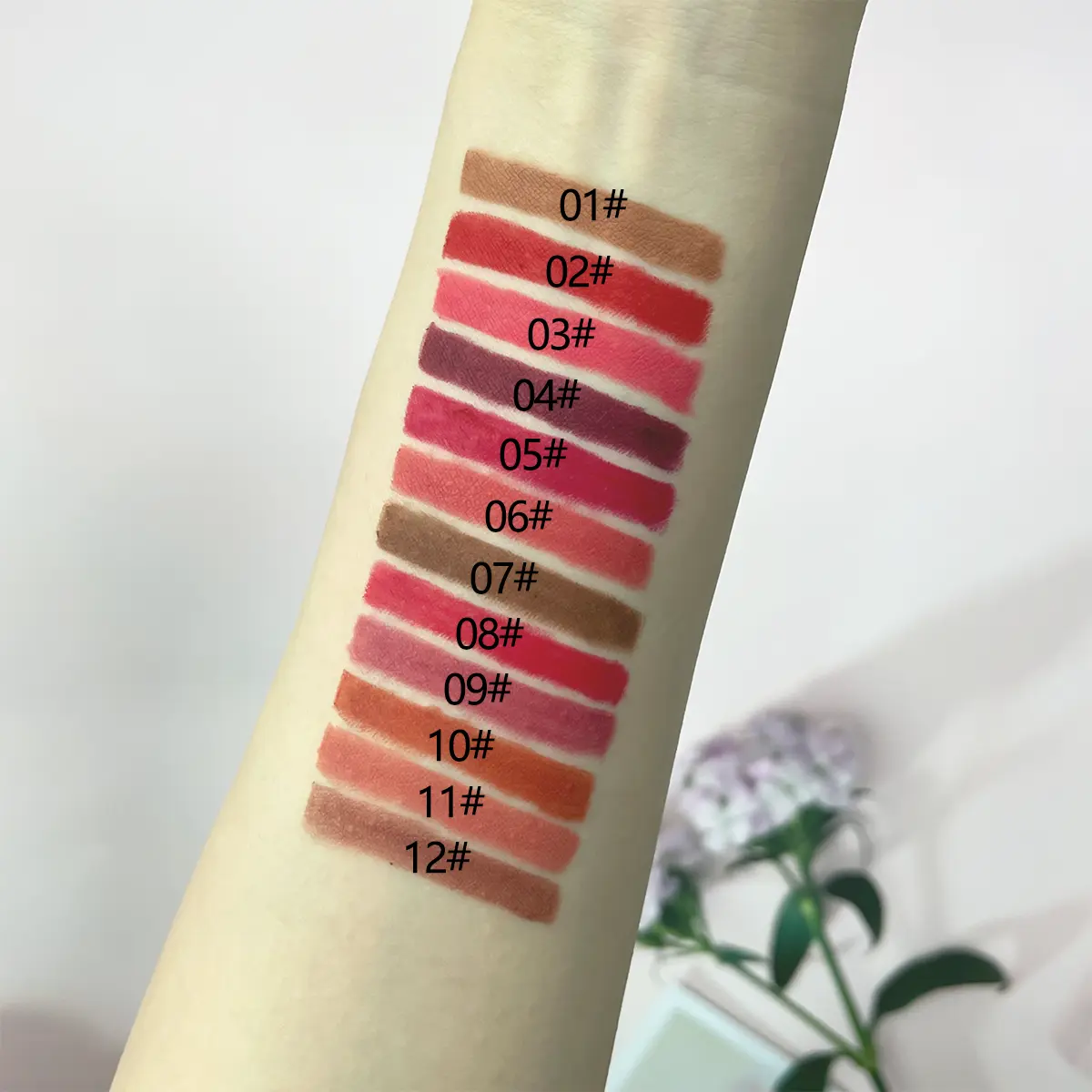 12PCS lipliner Set Pencil Lipstick Durable Waterproof Sweat proof Lipstick Lipliner Lipstick Set