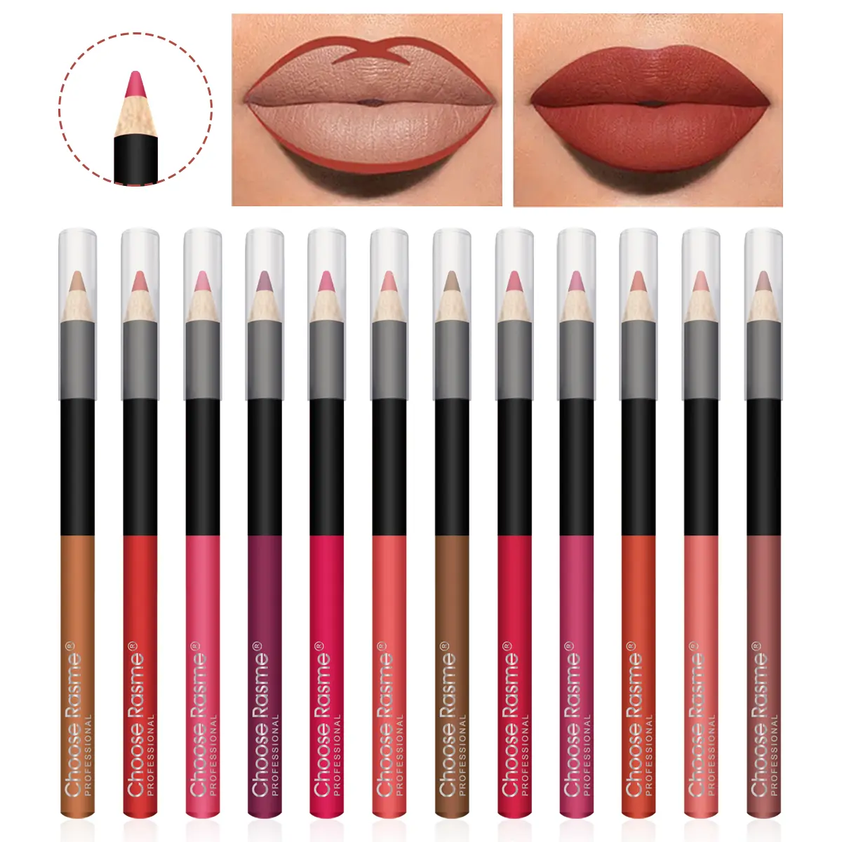 12PCS lipliner Set Pencil Lipstick Durable Waterproof Sweat proof Lipstick Lipliner Lipstick Set