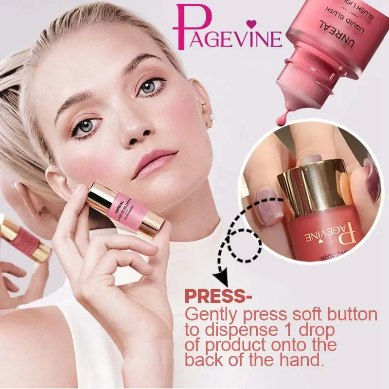 Unreal Liquid Blush Matte Cheek Rouge Natural Soft Shimmer Cream Blusher Longlasting Waterproof Sweatproof Sexy Eyeshadow Makeup