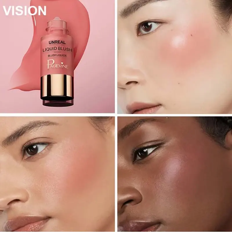 Unreal Liquid Blush Matte Cheek Rouge Natural Soft Shimmer Cream Blusher Longlasting Waterproof Sweatproof Sexy Eyeshadow Makeup