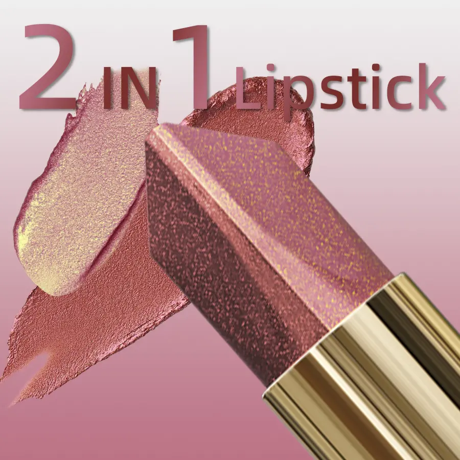 1pc Lipstick Waterproof Glitter&Matte Long Lasting Pearlescent Moisturizing Diamond Lip Tint Sexy Red Lips Makeup Metallic Lip