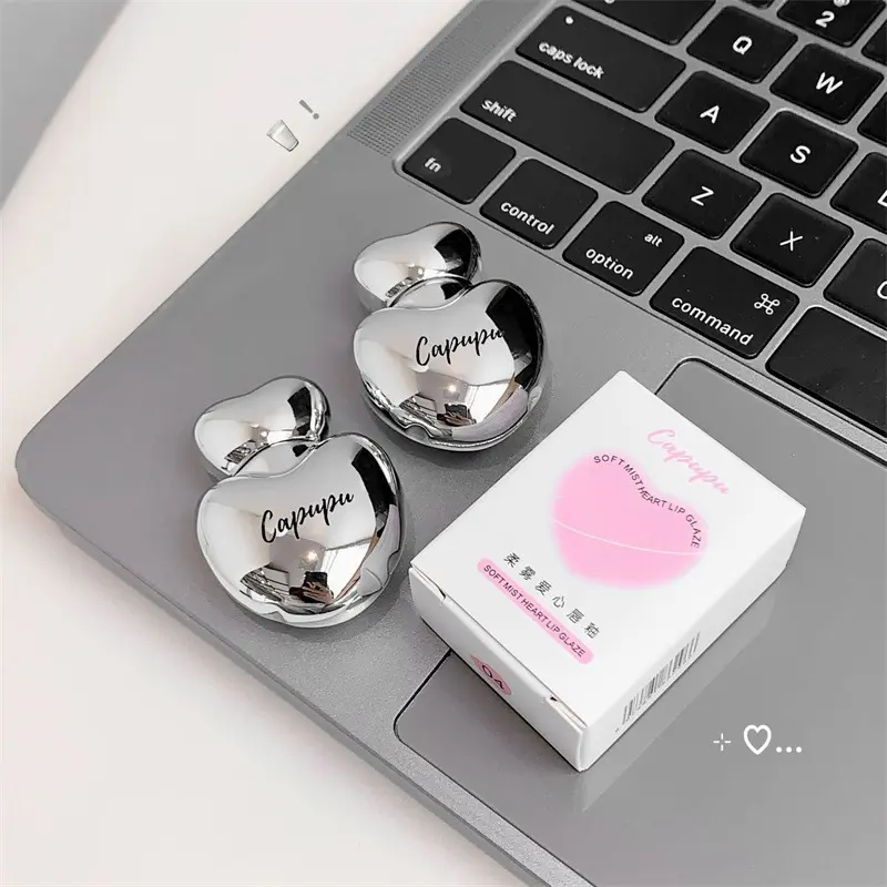 Peach Heart Silky Matte Lipgloss&Blush Low-saturation Gray Pink Liquid Lipstick Waterproof Non-Stick Cup No Fade Lip Tint Makeup