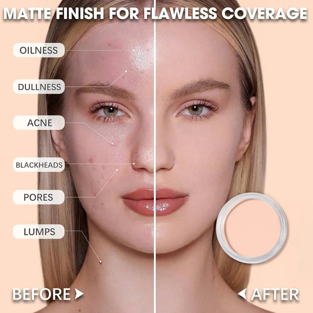 Eye and face concealer, perfectly covers dark circles under the eyes, acne scars, restores perfect appearance, and creates exqui