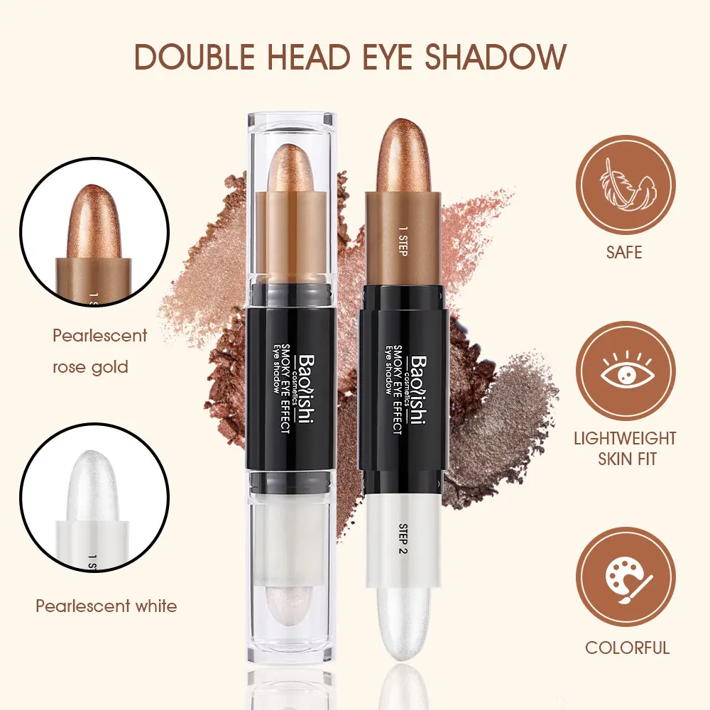 Two Color Overlapping Double Head Eye Shadow Pen Waterproof Durable And Easy To Apply Eye Makeup