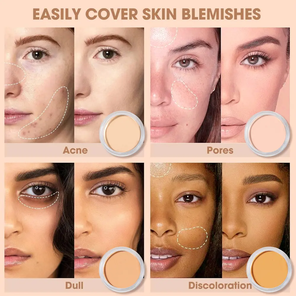 Eye and face concealer, perfectly covers dark circles under the eyes, acne scars, restores perfect appearance, and creates exqui