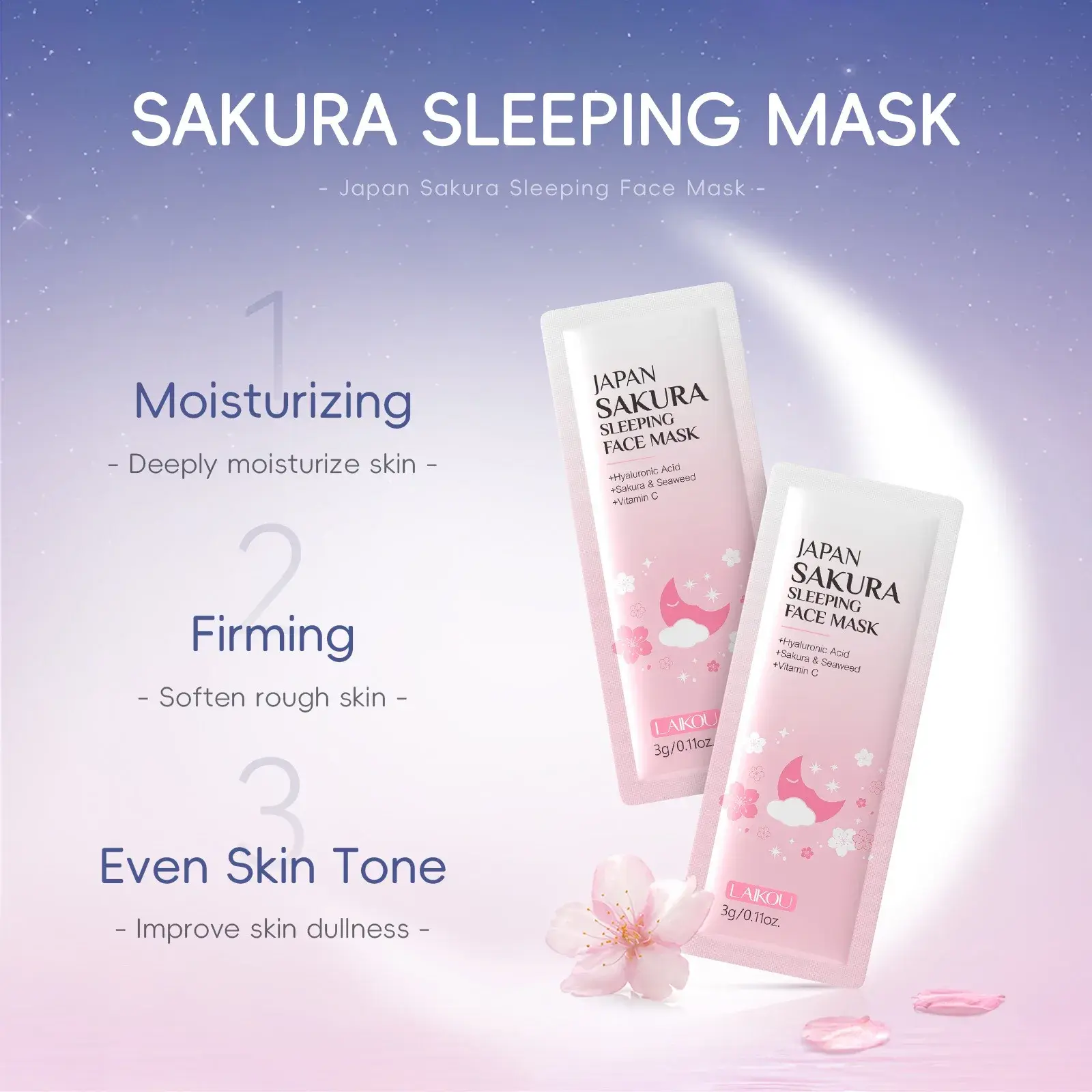 10/20 PCS LAIKOU Moisturizing Facial Mask Hydrating Sleeping Face Sheet Masks Repairing & Nourishing Night Face Mask Skin Care