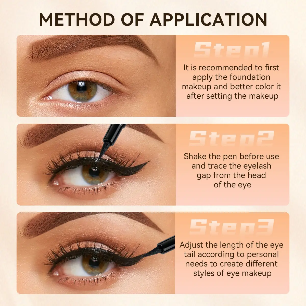 1/2 Counts Waterproof Cartoon Cat Paw Black Eyeliner Liquid Pen Matte Smooth Quick Dry Cosmetic Long-Lasting Sweat-Proof Beauty