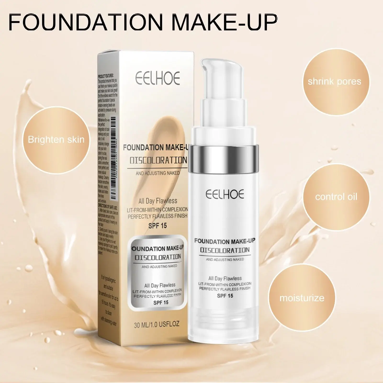 Color Changing Foundation Makeup Concealer Long Lasting Moisturizing Nourishing Oil-Control Skin Face Base Cosmetics