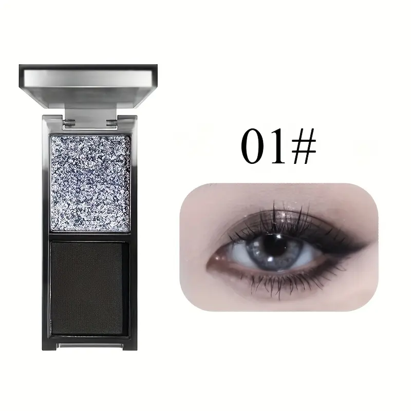 2-Color Red Black Smoky Eyeshadow Palette Matte & Shimmer Waterproof Dark Punk Halloween Makeup Glitter Pigment for Eyes