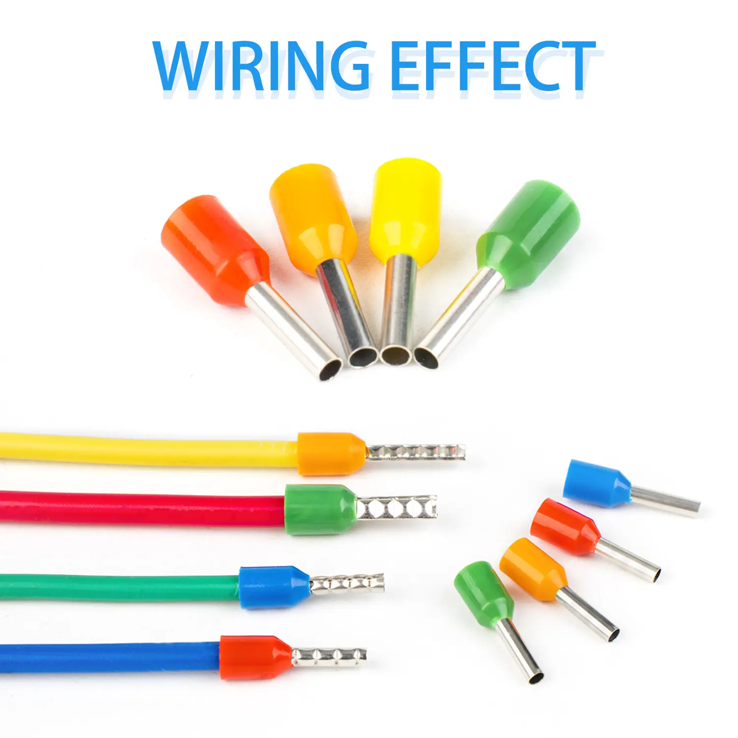 100pcs  E1512 Insulated Ferrules Terminal Block Cord End Wire Connector Electrical Crimp Terminator  Wire  For 1.5mm2, 16 AWG