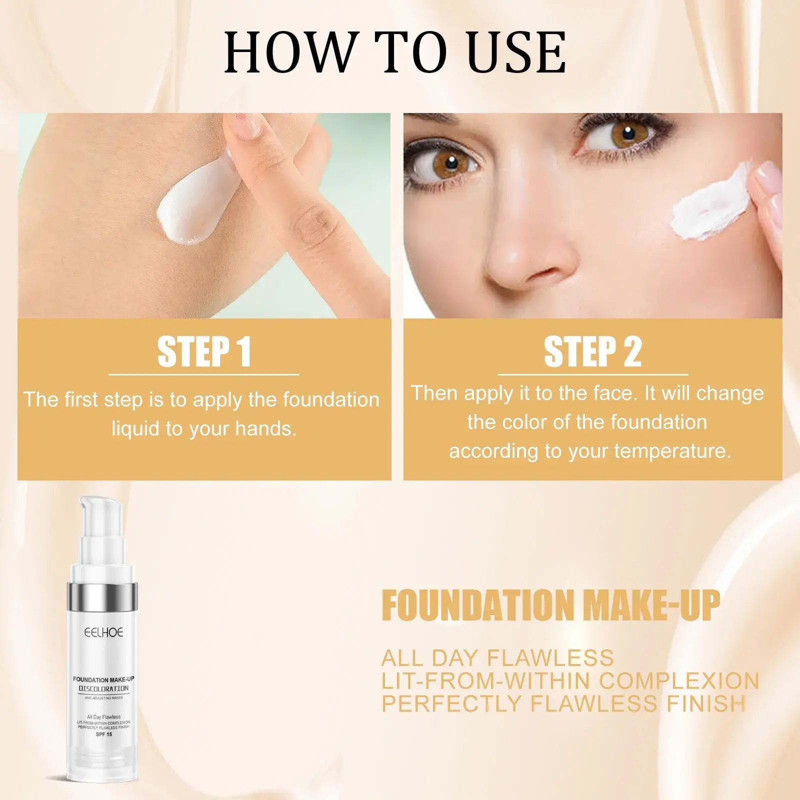 Color Changing Foundation Makeup Concealer Long Lasting Moisturizing Nourishing Oil-Control Skin Face Base Cosmetics