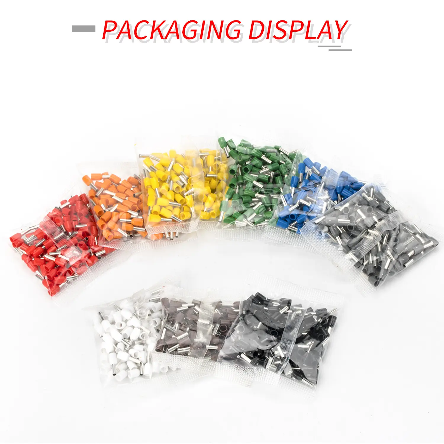100pcs  E1512 Insulated Ferrules Terminal Block Cord End Wire Connector Electrical Crimp Terminator  Wire  For 1.5mm2, 16 AWG
