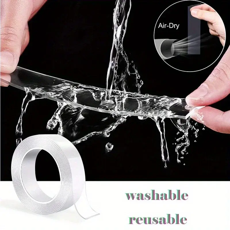 1pc Nano Double Sided Adhesive Tape Extra Strong Glue Two Face Masking Tape Waterproof Traceless Strip Reusable Double Face Tape