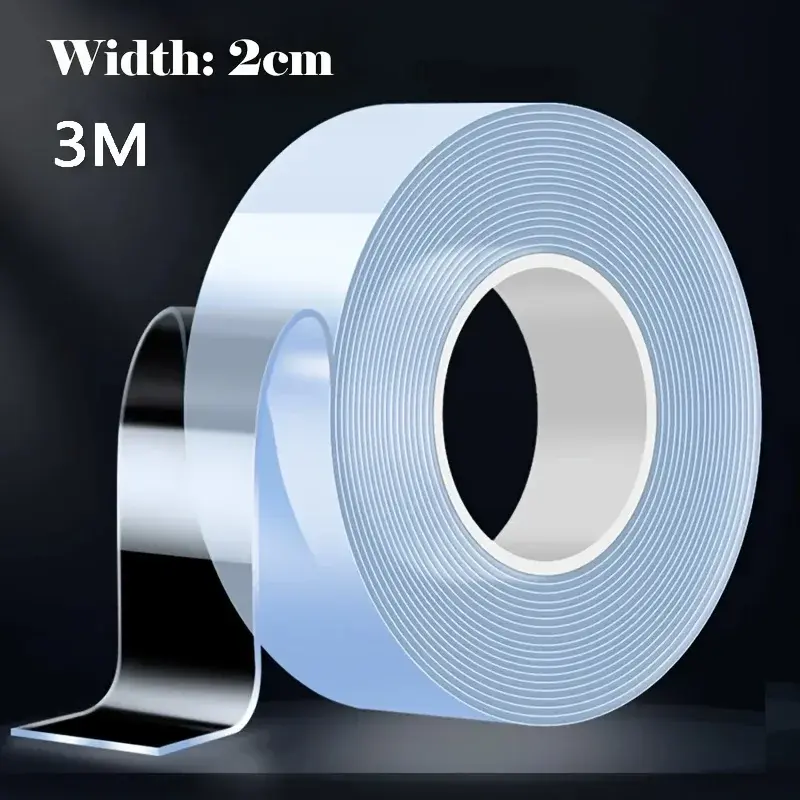 1pc Nano Double Sided Adhesive Tape Extra Strong Glue Two Face Masking Tape Waterproof Traceless Strip Reusable Double Face Tape