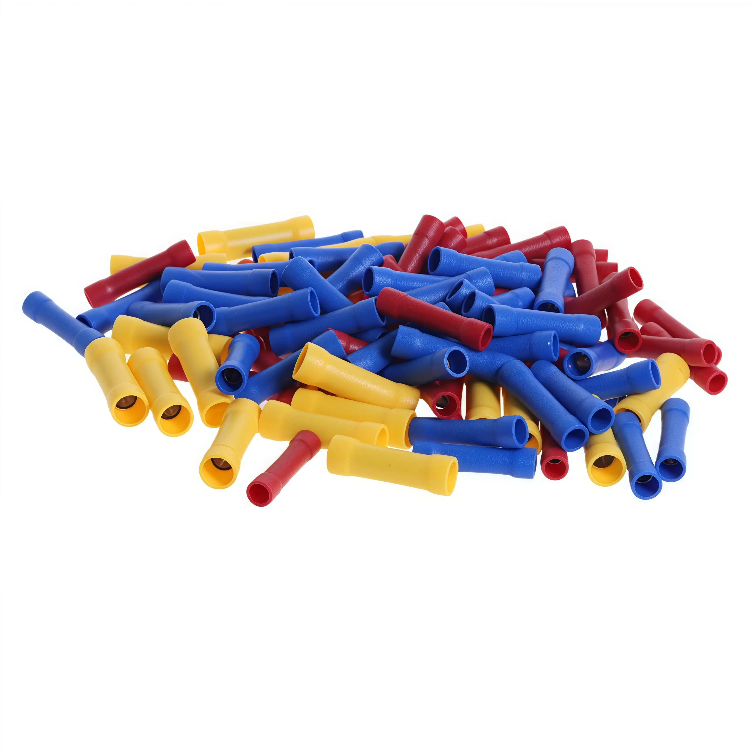 100pcs Assorted Insulated Crimp Terminals Electrical Wire Cable Butt Connectors Crimping Terminal BV1.25 BV2.5 BV5.5