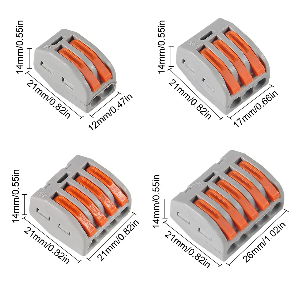 55pcs Quick Wire Connector,Fast Wiring Push in Lever Connectors Electrical Wiring Terminal Block with Storage Box, for Wires