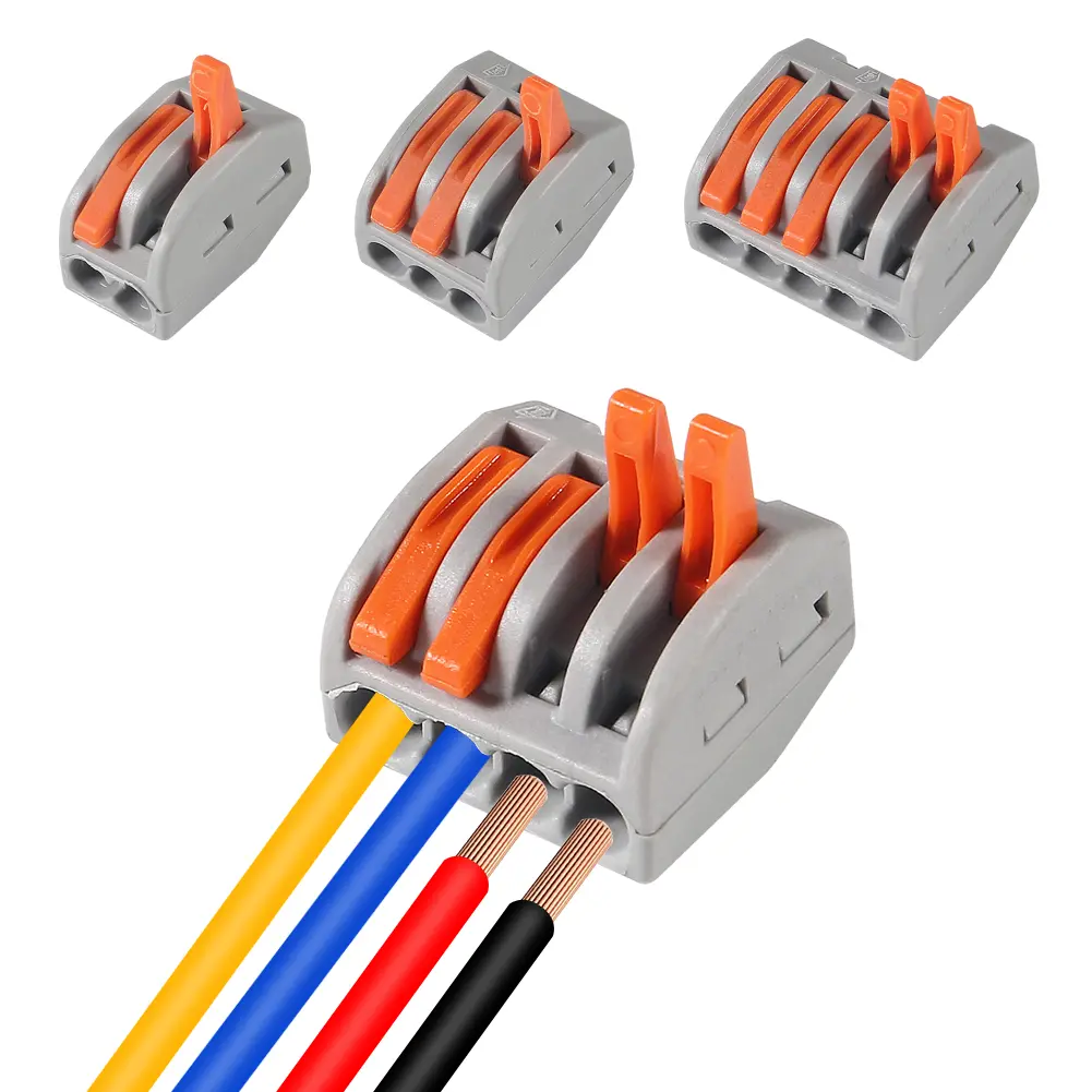 55pcs Quick Wire Connector,Fast Wiring Push in Lever Connectors Electrical Wiring Terminal Block with Storage Box, for Wires