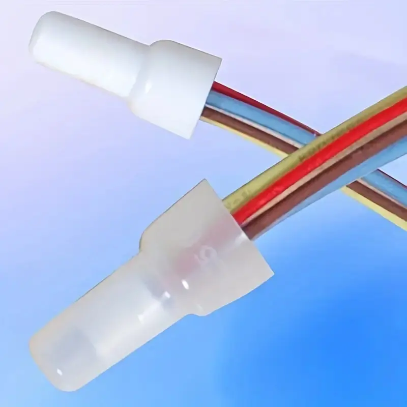 120pcs transparent closed end-line crimp connector, protection line crimp cap line connector, 3 Sizes(40pcs Per Size) fast termi