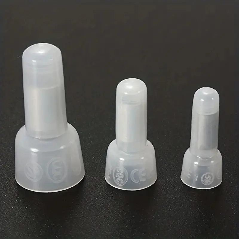 120pcs transparent closed end-line crimp connector, protection line crimp cap line connector, 3 Sizes(40pcs Per Size) fast termi