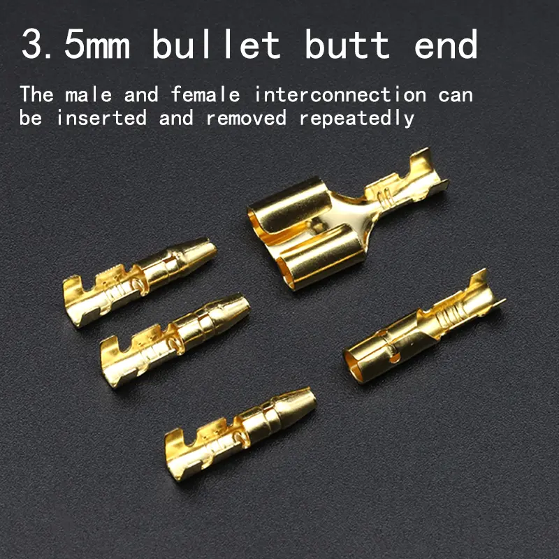 200PCS/120PCS 50 Set 3.5mm Male Female Motorcycle Bullet Connector Socket Classic TerminalS For Cable Wire of 1.0 mm to 2.5 mm