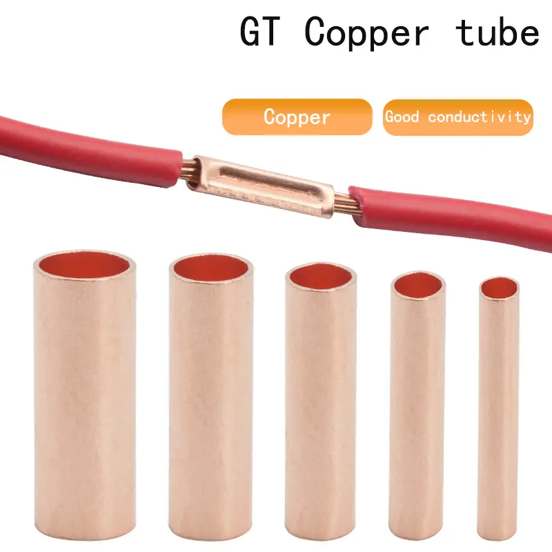 250/230/100PCS/20PCS Wire Ferrules Kit 8/7 Size Copper Crimp Connector Non Insulated Electrical Butt Terminal Assortment Kit