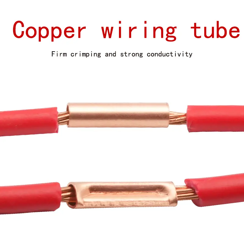 250/230/100PCS/20PCS Wire Ferrules Kit 8/7 Size Copper Crimp Connector Non Insulated Electrical Butt Terminal Assortment Kit