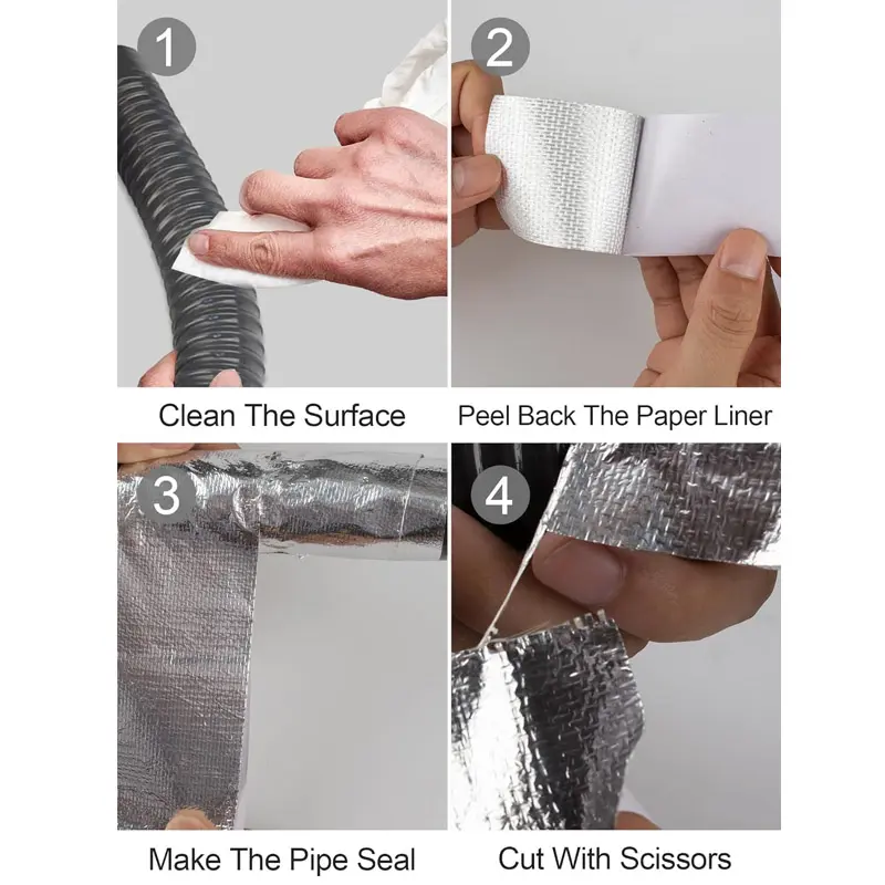 10Meters Fiberglass Aluminum Foil Tape HVAC Heat Resistant Tape Heat Shield Thermal Barrier Adhesive Backed Heat Reflective Tape