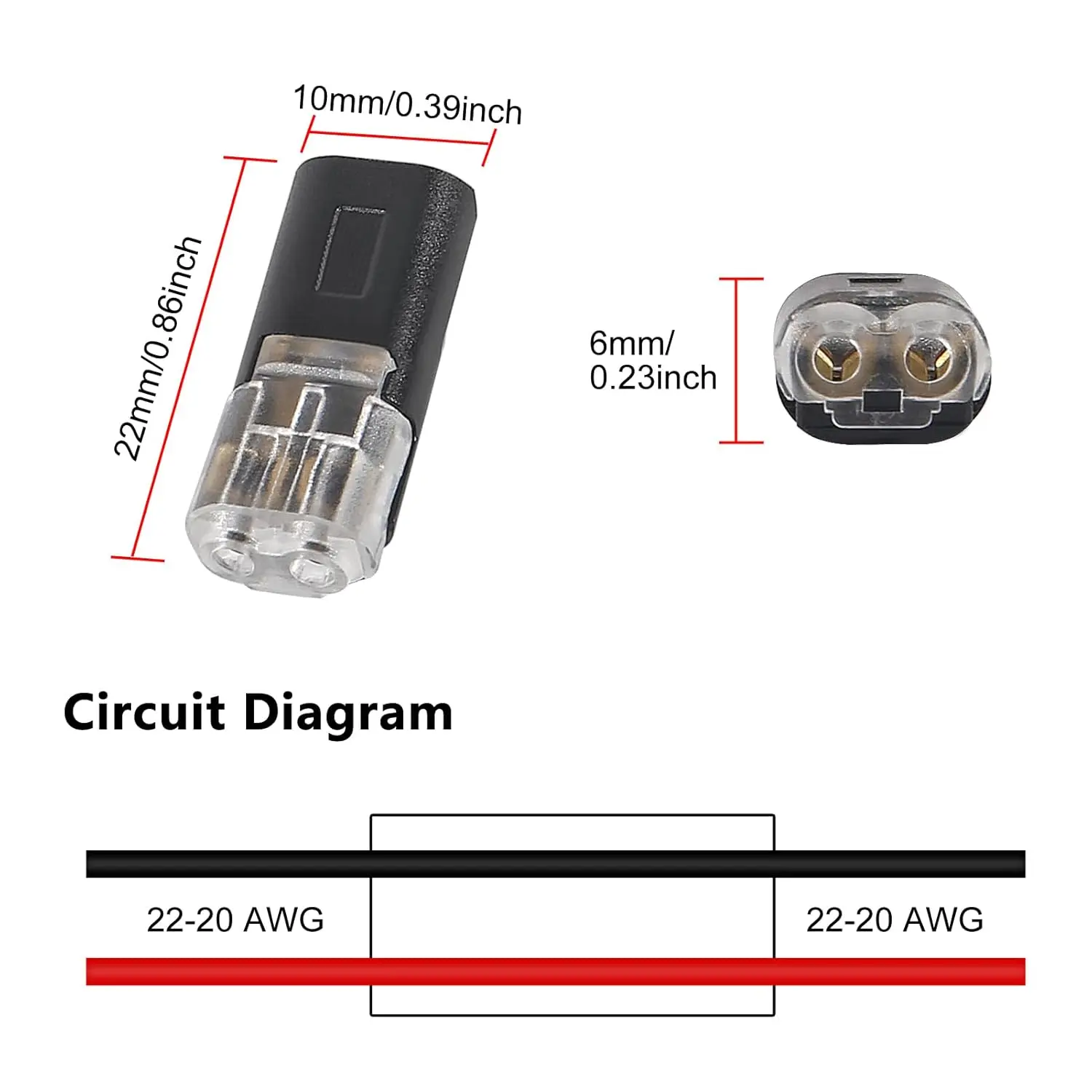 50pcs 2 Pin 2 Way Universal Compact Wire Terminals No Wire-Stripping Required Wire Connectors Quick Splice Wire Wiring Connector