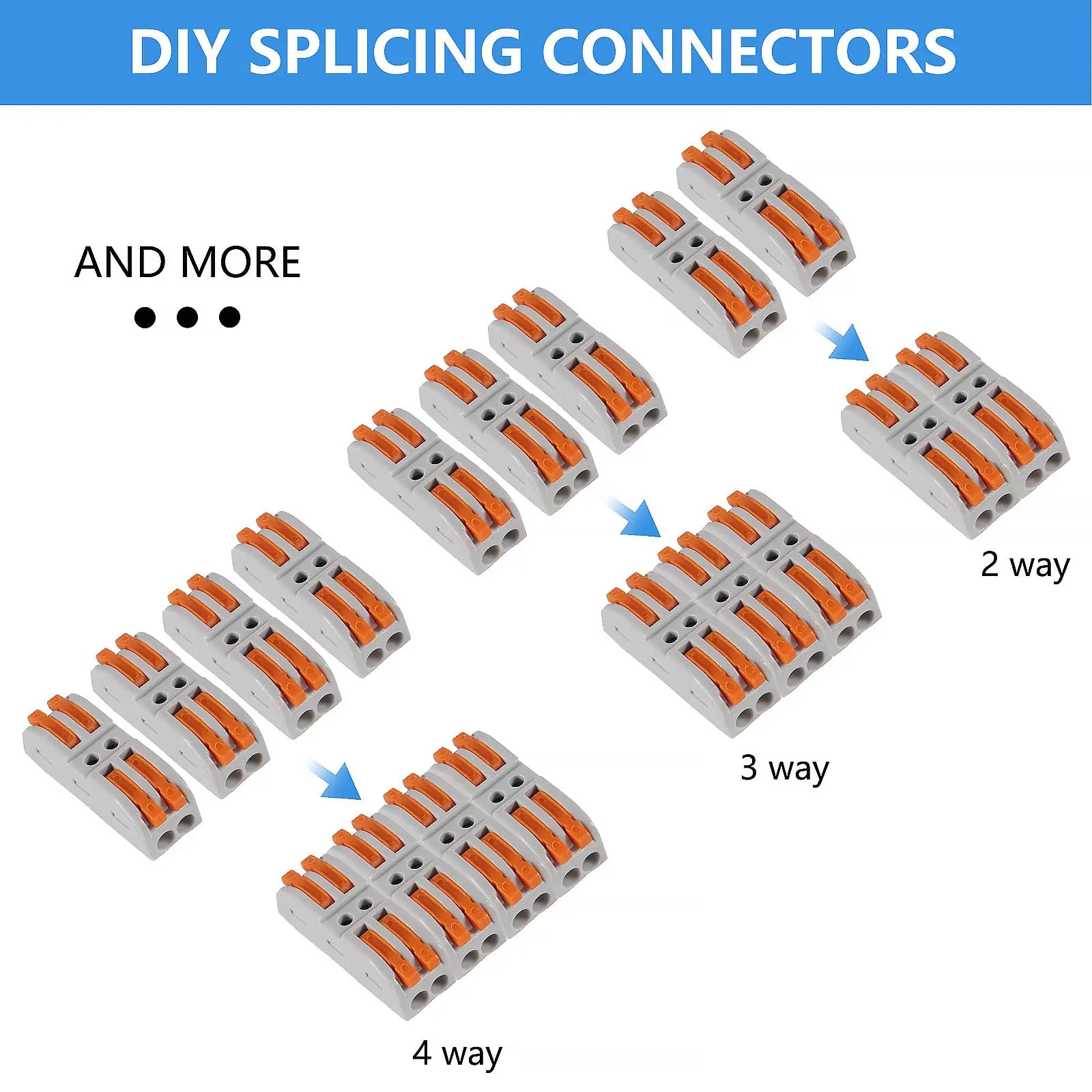 25pcs Quick Connect Terminal Conductor Compact Connectors Lever Wire Nut Wire Connectors for 2 Circuit Inline Splices 28-12 AWG