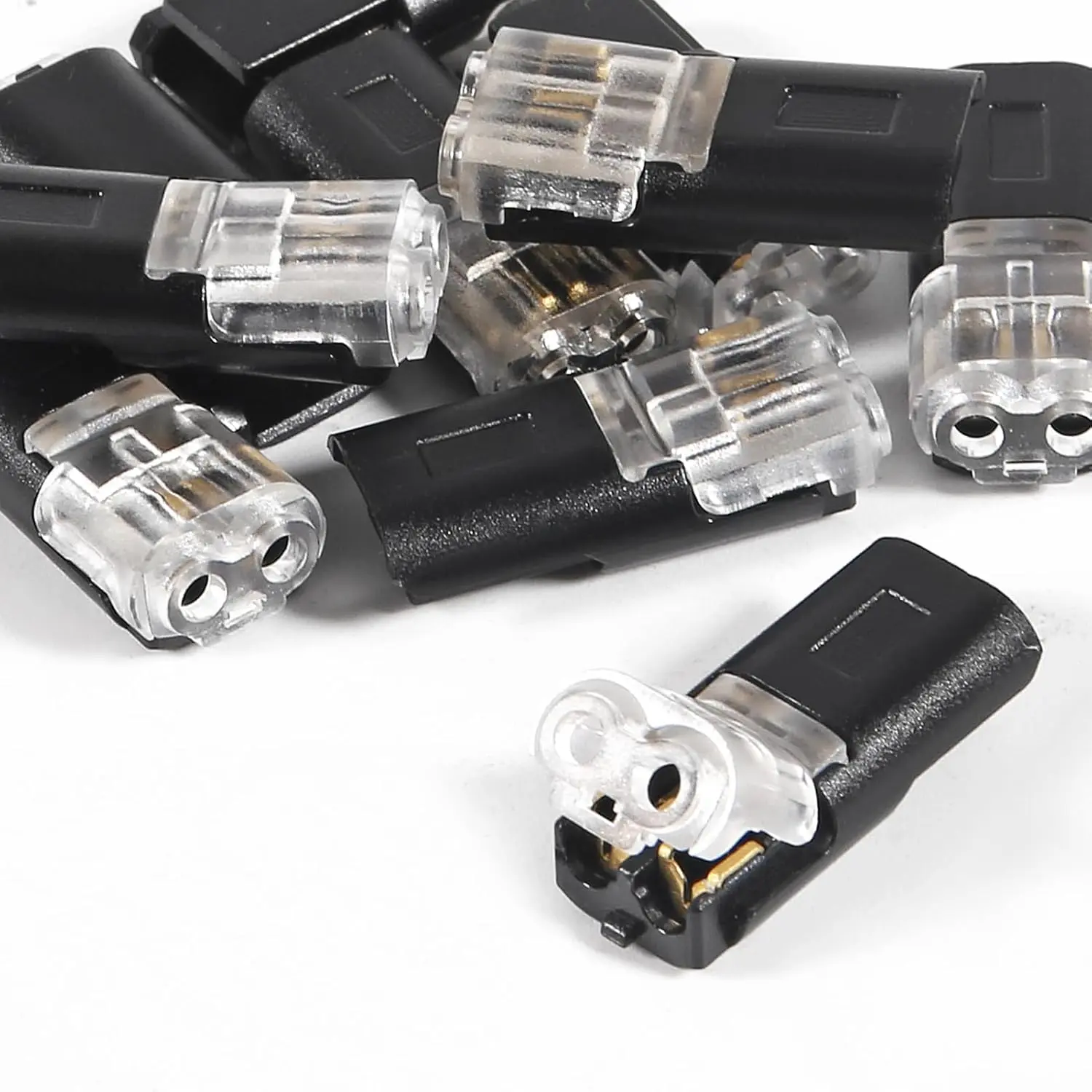 50pcs 2 Pin 2 Way Universal Compact Wire Terminals No Wire-Stripping Required Wire Connectors Quick Splice Wire Wiring Connector