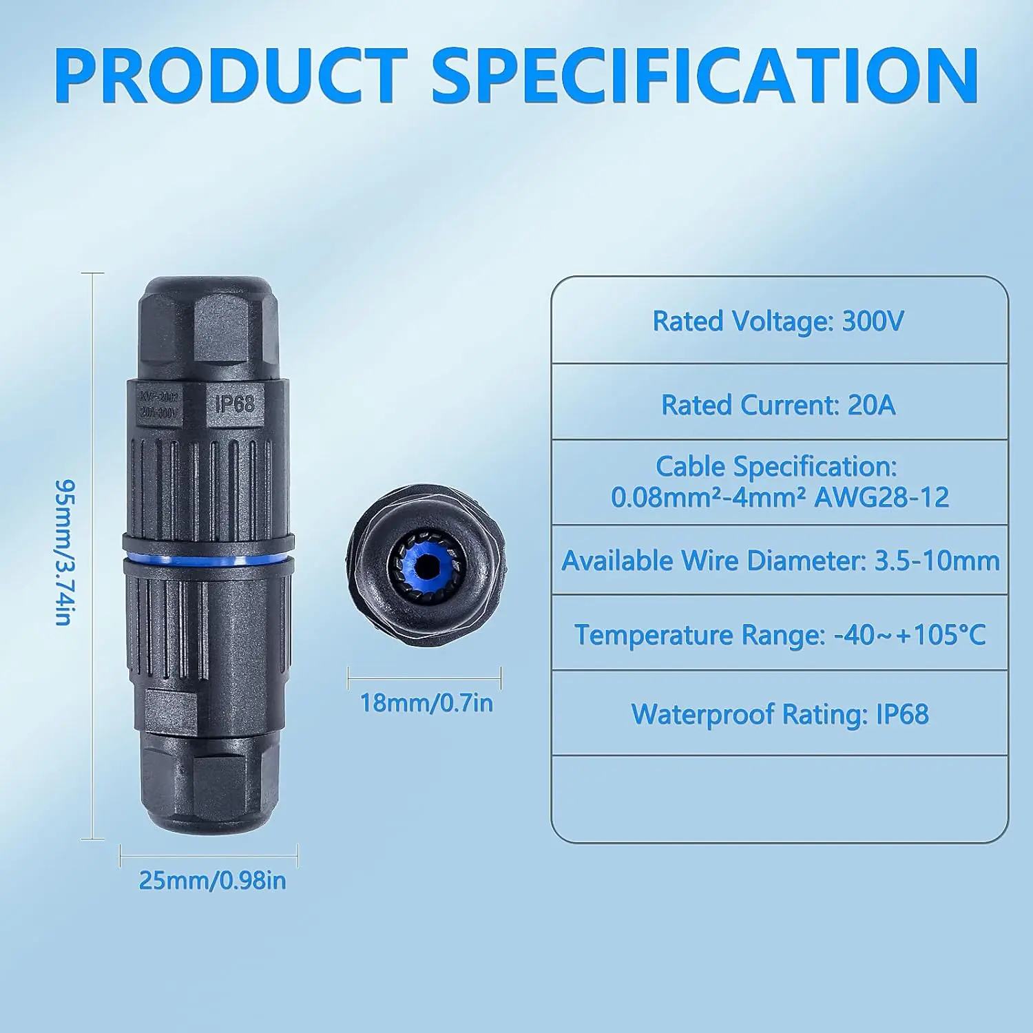 1pc IP68 Waterproof Electrical Cable Connector Waterproof Wire Connectors with Replaceable Lever Wire Connectors