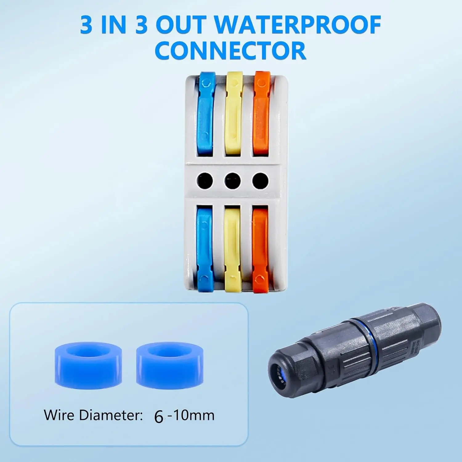 1pc IP68 Waterproof Electrical Cable Connector Waterproof Wire Connectors with Replaceable Lever Wire Connectors