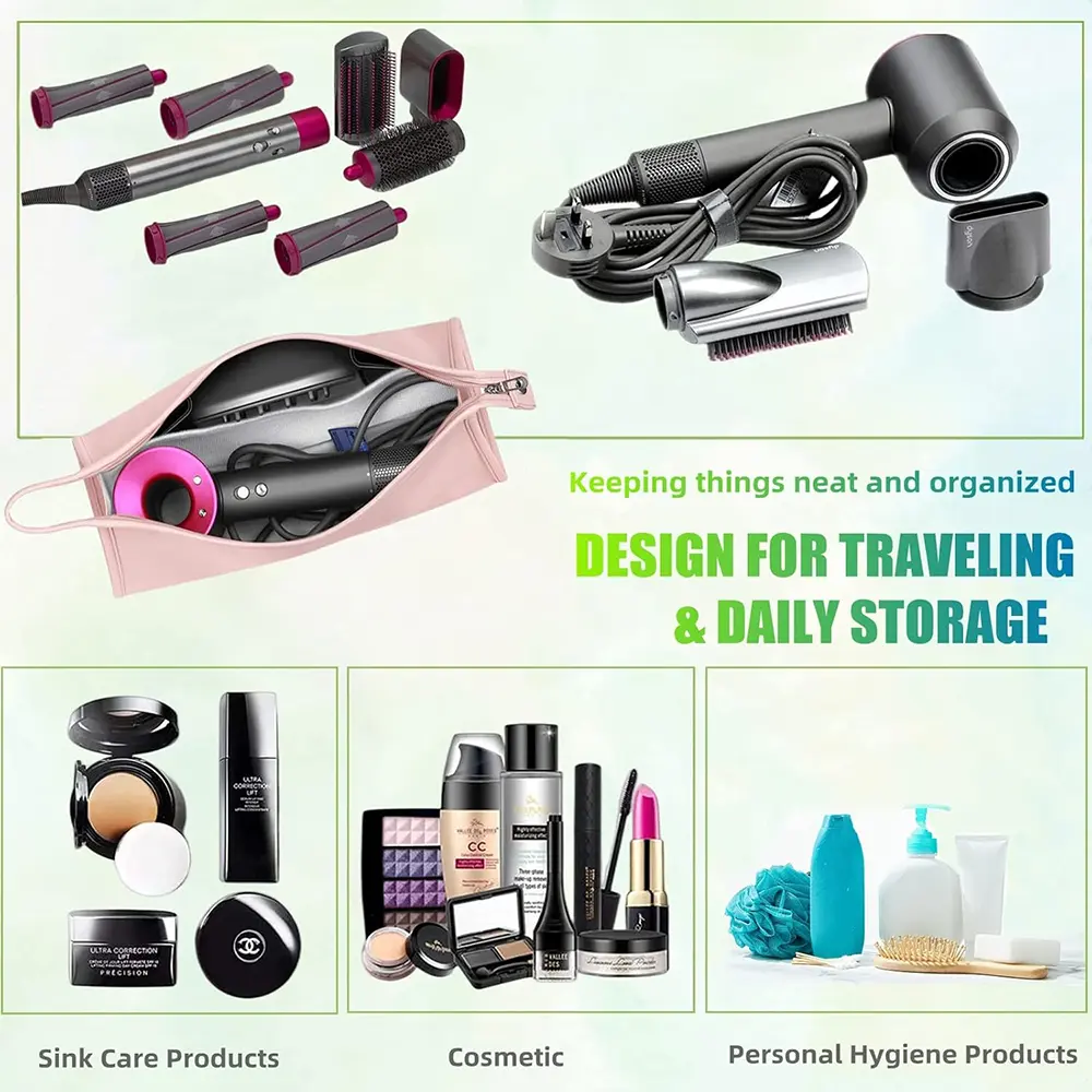 Portable Hair Dryer Storage Bag, Hair Dryer Travel Storage Bag, PU Leather Storage Bag Portable Travel Case Storage for Dyson