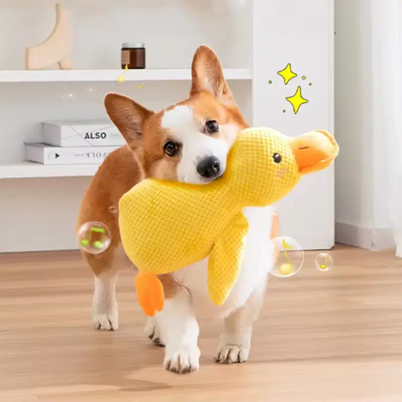 Pet Plush Toy Dog Calming Duck Stuffed Duck Toys Chew Toy Durable Squeaky for Puppy Pet Teeth Cleaning Chew Toy Pet Supplie