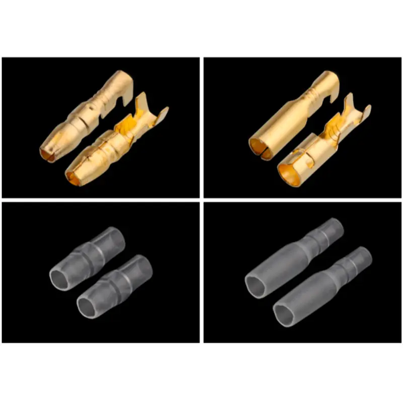 25/50/100sets 4.0 bullet Crimp terminal   car electrical wire connector diameter 4mmFemale + Male + Case Cold press terminal  