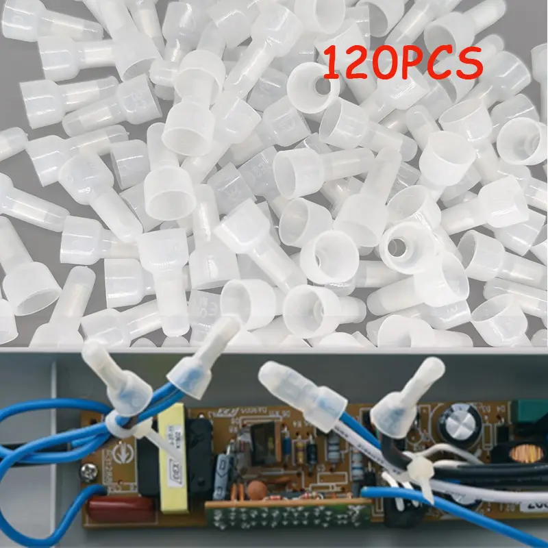 120Pcs Closed End Crimp Cap 22-16 16-14 12-10 AWG Gauge Wire Connector Terminal