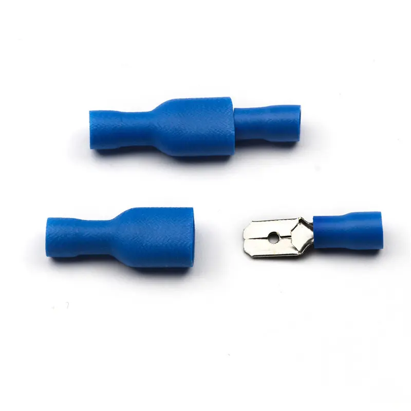 100PCS（50Pairs） Insulated Female&Male Crimp Spade Terminals Butt Splice 6.3mm Electrical Wire Connectors Wiring Cable Plug
