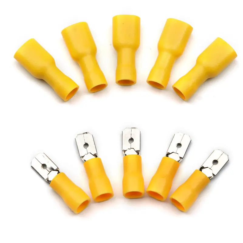 100PCS（50Pairs） Insulated Female&Male Crimp Spade Terminals Butt Splice 6.3mm Electrical Wire Connectors Wiring Cable Plug
