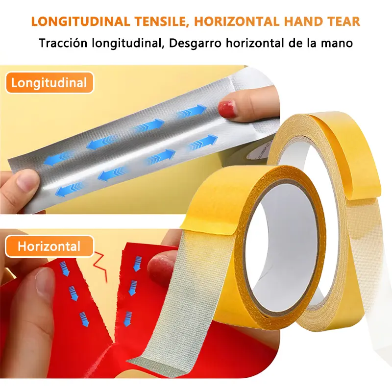 Double Sided Tape Super Strong Traceless Fabric Tape Double-sided Adhesive Washi Transparent Tape for Home Office School Carpet