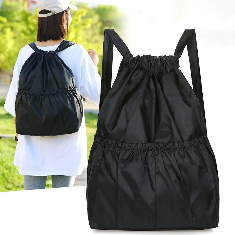 Fashion Drawstring Backpacks Versatile Outdoor Hiking Sports Bag Women Lightweight Large Capacity Ethnic Style Waterproof Bag