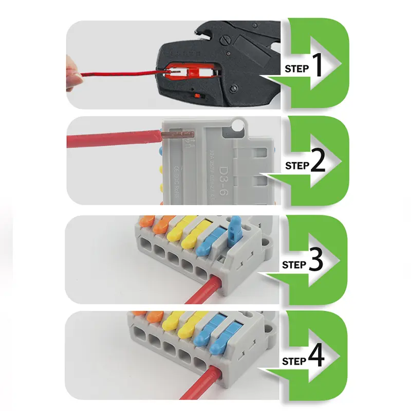 5PCS Lever Fast Wire Connectors Connect Electrical Universal Splicing Compact Inline Push-in Home Terminals Block 412/413 SPL