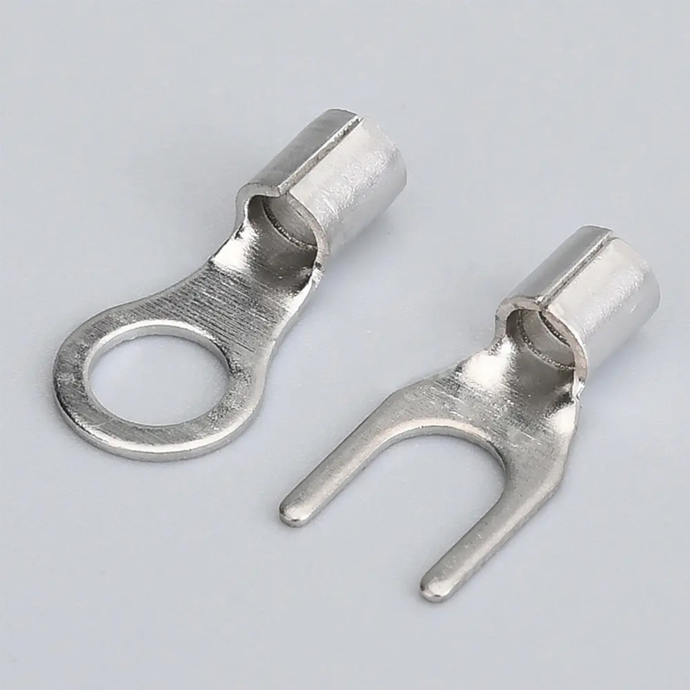 Copper Ring Fork Terminals Kit Non-Insulated Electrical O/Y Type  Brass Terminal Assortment Set Cable Wire Connector Crimp Spade