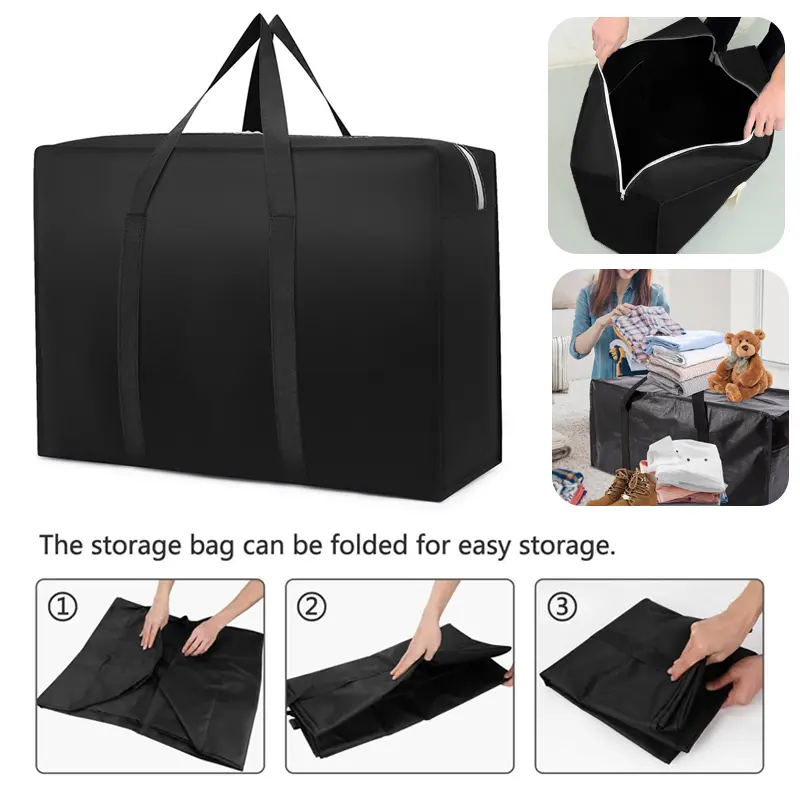 Extra Large Waterproof Moving Luggage Bags solid color large capacity clothes organizing bag Home Storage organizing Tool