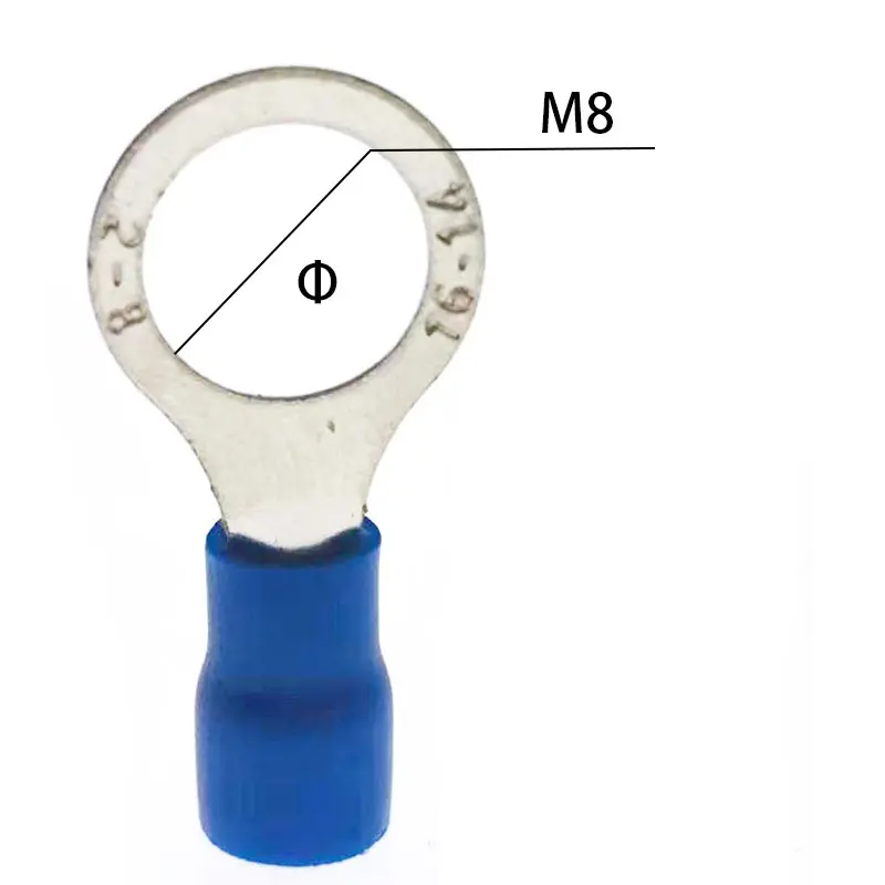 10/50/100Pcs/Lot M4-M12 mix RV2 M4/m5/m6/m8/m10/m12 16-14AWG Ring Crimp Terminal Insulated Electrical Cable Wire Connector