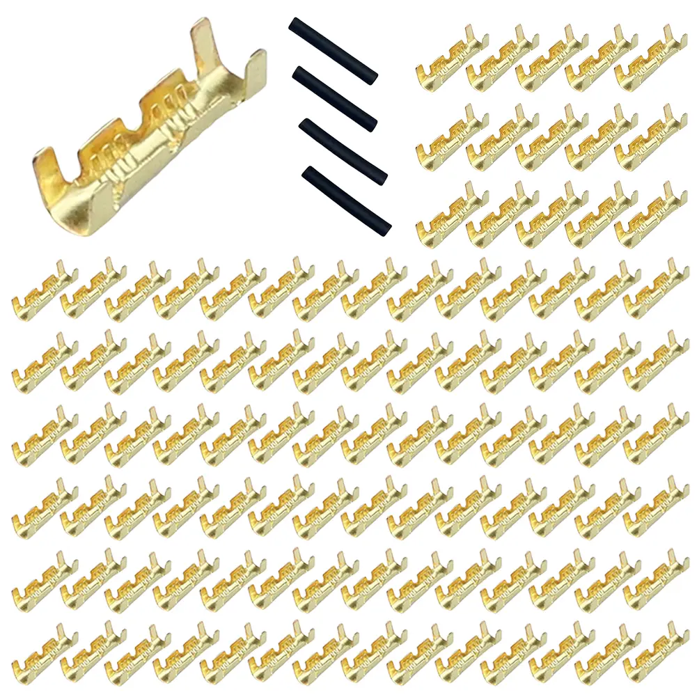 100/200Pcs Tab Cold Inserts Terminals 453 U Type 0.3-1.5mm2 Wire Connector Terminals Pressing Button Quick Connect Terminal