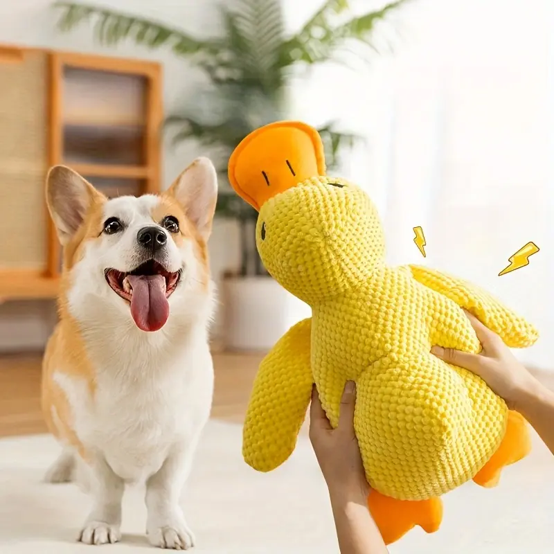 Dog Calming Duck, 2025 Yellow Duck Dog Toy, The Mellow Ducks Calming Pillow, Dogs Ducks Toy with Quacking Sound for Indoor Dogs