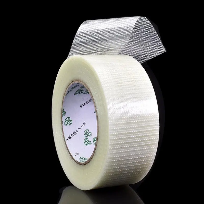 25M Grid Fiber Tape Toy Airplane Model Super Strong Mesh Single-Sided Tape Wear-Resistant  Glass Fiber Strong Reinforced tape
